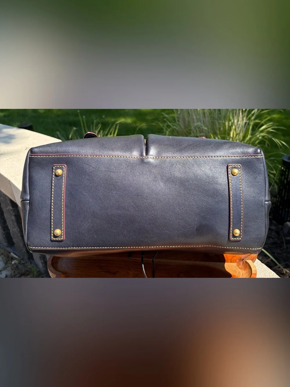 Dooney & Bourke Medium Lucy Navy Blue Florentine Leather Hobo NWT